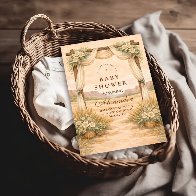 Invitación Western Desert Floral Arch Baby Shower (Subido por el creador)