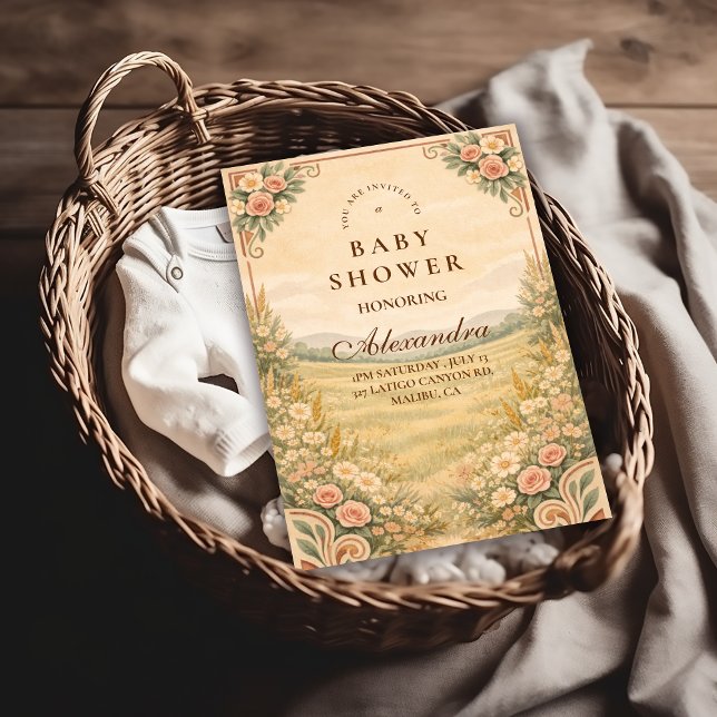 Invitación Western Desert Floral Baby Shower (Subido por el creador)