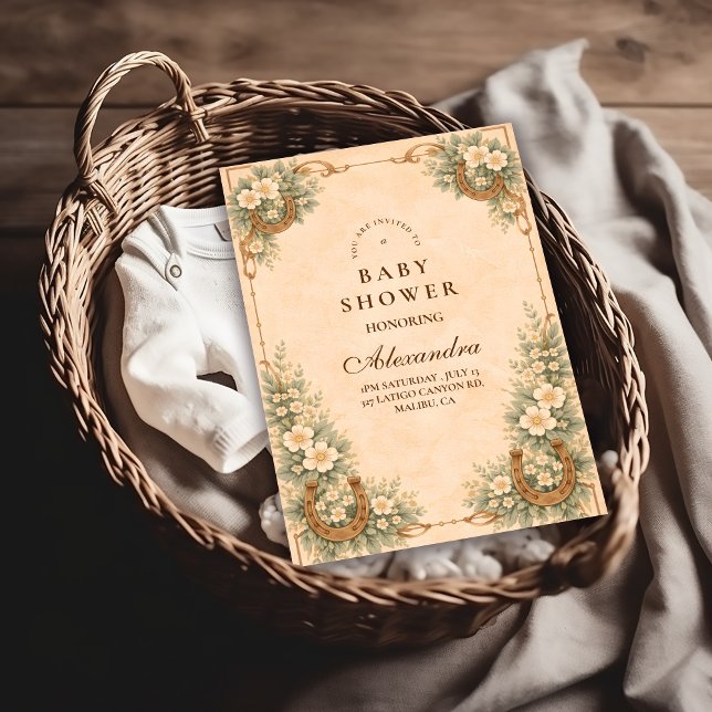 Invitación Western Desert Horseshoe Baby Shower (Subido por el creador)
