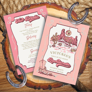 Invitación Western Disco Desert Cowgirl Bachelorette Party