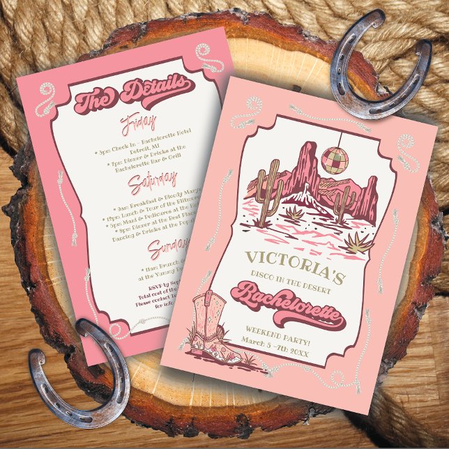 Invitación Western Disco Desert Cowgirl Bachelorette Party (Subido por el creador)
