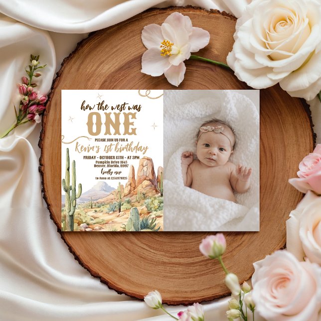Invitación Western First Birthday Photo Invite (Subido por el creador)