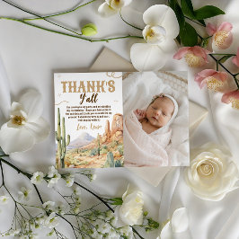 Invitación Western First Birthday Photo Thank You
