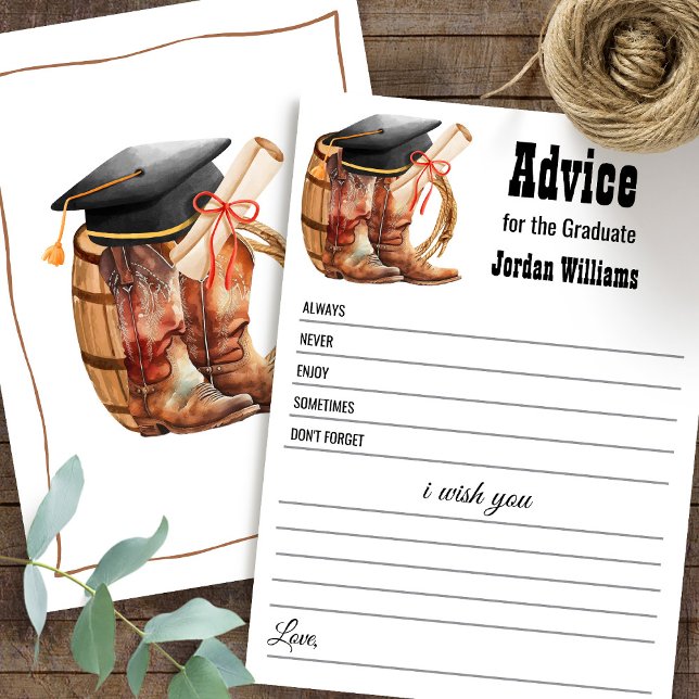 Invitación Western Graduation Advice for Graduate Card (Subido por el creador)