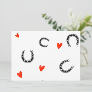 Invitación Western Horseshoe Heart – Country Card
