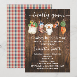 Invitación Western Locally Grown Patriotic Baby Shower