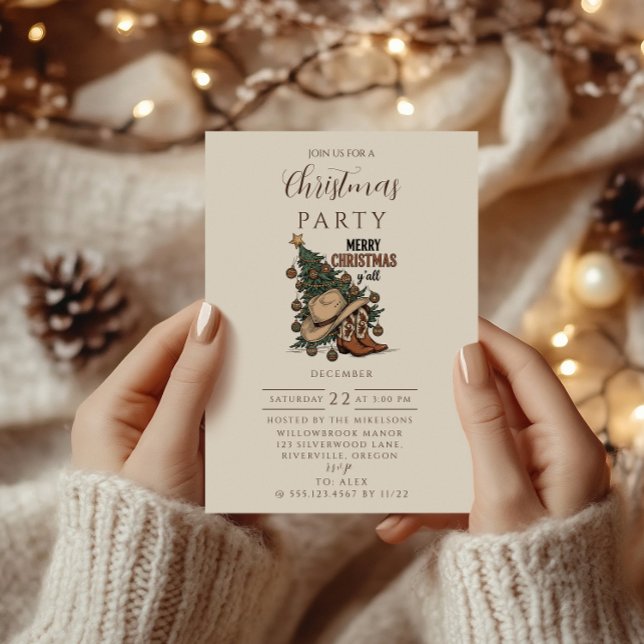 Invitación Western Merry Christmas Y’all (Subido por el creador)