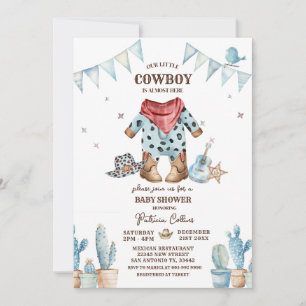 Invitación Western Our Little Cowboy Rodeo Baby Shower