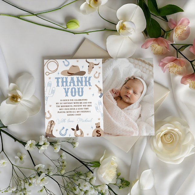 Invitación Western Photo Thank You Card (Subido por el creador)