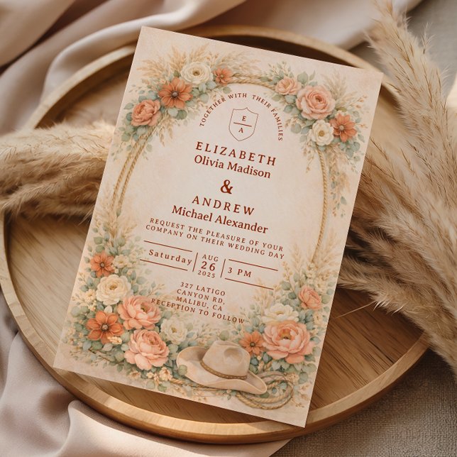 Invitación Western Ranch Romance Wedding (Subido por el creador)