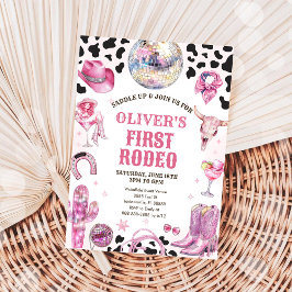 Invitación Western Rodeo Cowgirl First Rodeo 1st Birthday