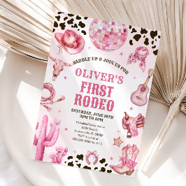 Invitación Western Rodeo Cowgirl First Rodeo 1st Birthday