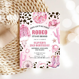 Invitación Western Rodeo Cowgirl Second Rodeo 2nd Birthday