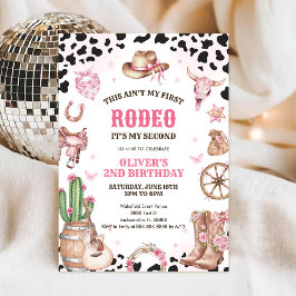 Invitación Western Rodeo Cowgirl Second Rodeo 2nd Birthday