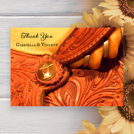 Invitación Western Saddle Country Wedding Nota