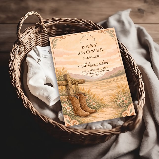 Invitación Western Saddle Desert Baby Shower (Subido por el creador)