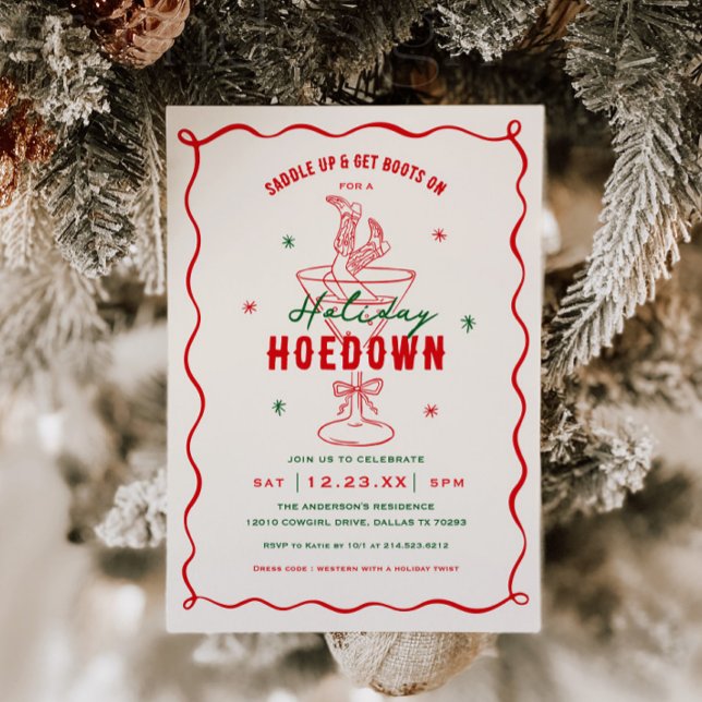 Invitación Western Saddle Up Holiday Hoedown Party (Subido por el creador)