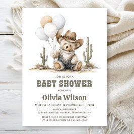 Invitación Western Teddy Bear Baby Shower Invitation