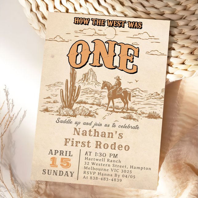 Invitación Western Vintage Rodeo 1st Birthday Invitation  (Subido por el creador)