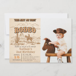 Invitación Western Vintage Rodeo 2nd Birthday Invitation