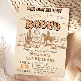 Invitación Western Vintage Rodeo 2nd Birthday Invitation