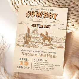 Invitación Western Vintage Rodeo Baby Shower Invitation