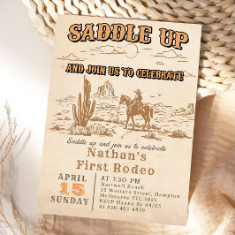 Invitación Western Vintage Rodeo Birthday Invitation