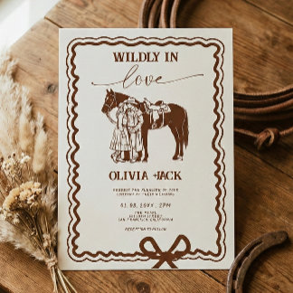 Invitación Western Wildly in love Hand Drawn Wedding