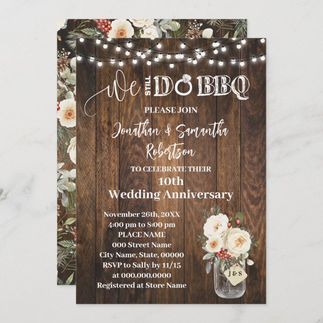 Invitación Western Winter We still do Wedding Anniversary (Anverso / Reverso)