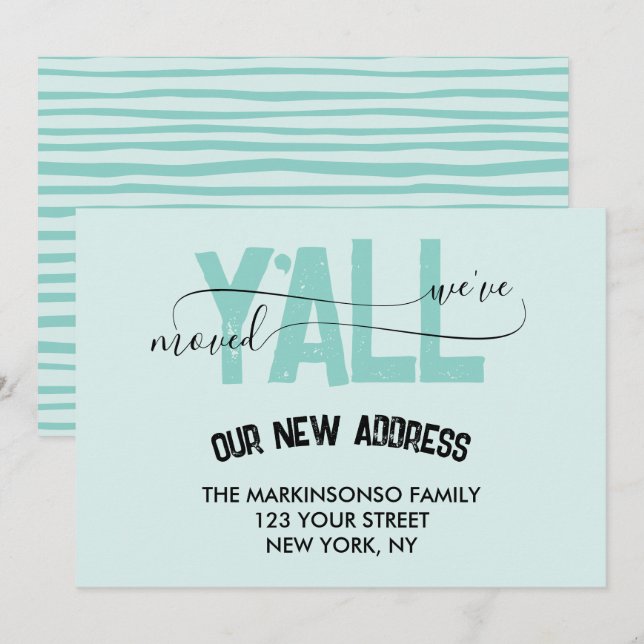 Invitación Weve Moved Y'all Moving Announcement (Anverso / Reverso)