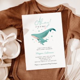 Invitación Whale Baby Shower Ahoy Es Un Niño