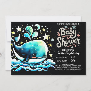 Invitación Whale Under the Sea Boho Boy Baby Shower