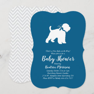 Invitación Wheaten Terrier Dog Baby Shower Blue Boy