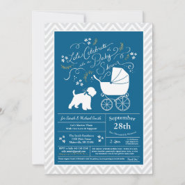Invitación Wheaten Terrier Dog Baby Shower Blue Boy