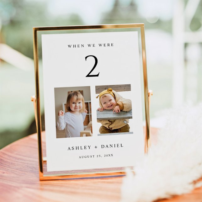 Invitación When We Were Age Table Number with Photos (Subido por el creador)