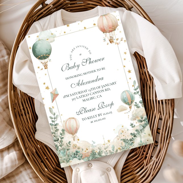Invitación Whimby Hot Air Balloon Baby Shower (Subido por el creador)
