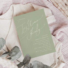 Invitación Whimical Sage Green Tiny Baby Shower humano
