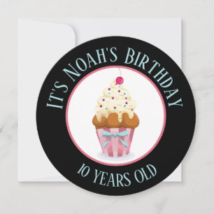 Invitación Whimicsal Cupcake con muchos niños que zigzaguan c