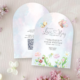 Invitación Whimsical A Little Love Bug Rainbow Baby Shower