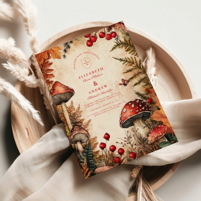 Invitación Whimsical Autumn Forest Romance Boda (Subido por el creador)