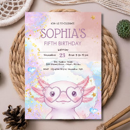 Invitación Whimsical axolotl kids birthday