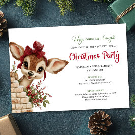 Invitación Whimsical baby reindeer printable holiday invite