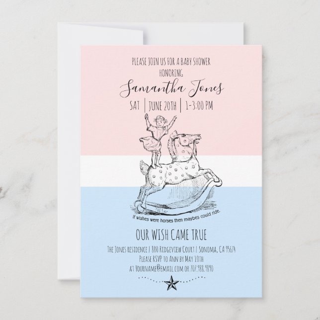 Invitación Whimsical Baby Shower Baby Pastels (Anverso)
