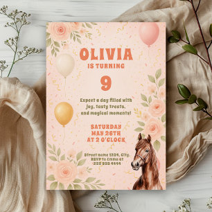 Invitación Whimsical Balloon Rosa Aniversario del Jardín con 