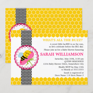 Invitación Whimsical Bee Baby Shower