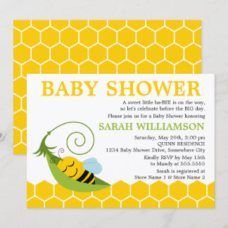 Invitación Whimsical Bee Baby Shower