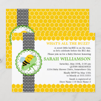 Invitación Whimsical Bee Baby Shower