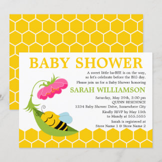 Invitación Whimsical Bee Baby Shower