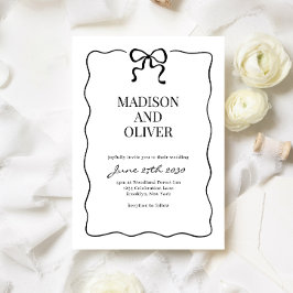Invitación Whimsical Black Bow Tie Wedding