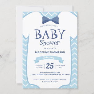Invitación Whimsical Blue Bow Tie Baby Boy Baby Shower